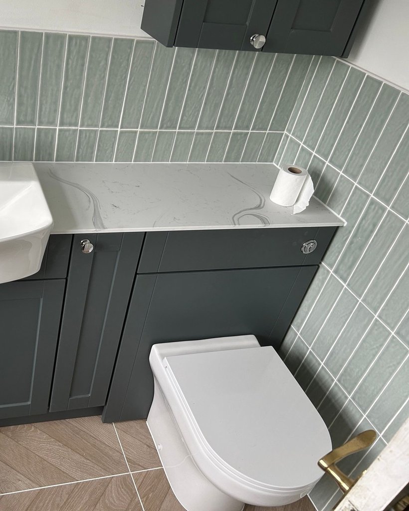 New worktop and WC after renovation by Yorkshire Green Heating Doncaster